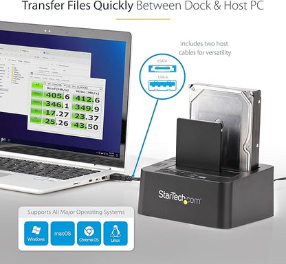 StarTech.com Standalone Hard Drive Duplicator, External Dual Bay USB 3.0 /