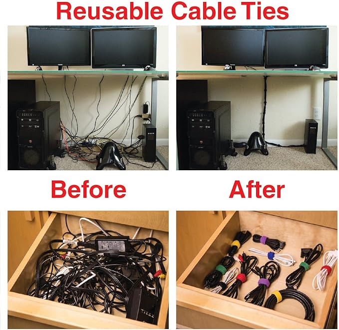 Heaviest Cable Organizer on The Market! Compact and Weighted Desktop Cord
