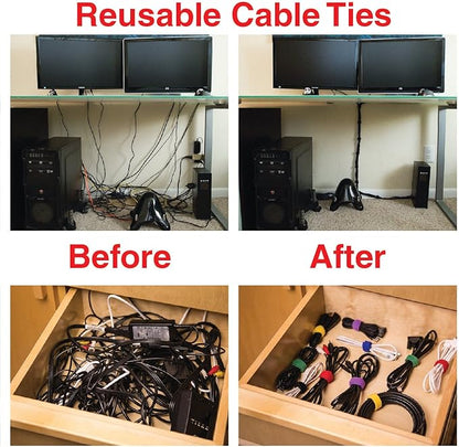 Heaviest Cable Organizer on The Market! Compact and Weighted Desktop Cord