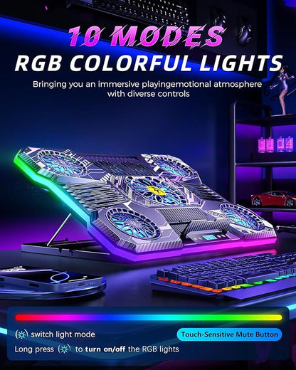 ChillCore Laptop Cooling Pad, RGB Laptop Fan Cooling Pad 9 Fans