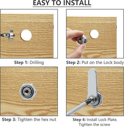 Uenhoy 6 Pack Cam Locks, Keyed Alike