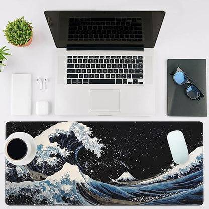 Mouse Pad Large Wave in The Night Sky Non-Slip Game Desk Mat