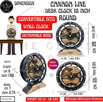 ImprovingLife The Gears Clock Desk Clock 10 inches