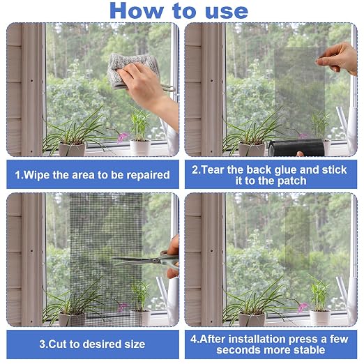 Extra Wide 8 inch x 20 ft Window Screen Tape Mesh Repair Strong Adhesive