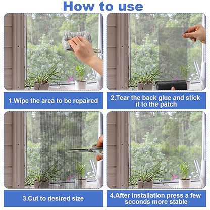 Extra Wide 8 inch x 20 ft Window Screen Tape Mesh Repair Strong Adhesive