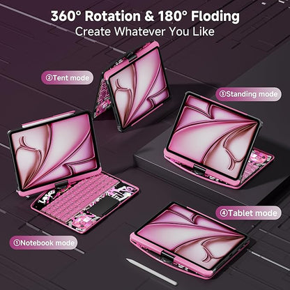 iPad Keyboard Case for iPad 10th Gen & 11th, Magic Wireless Keyboard