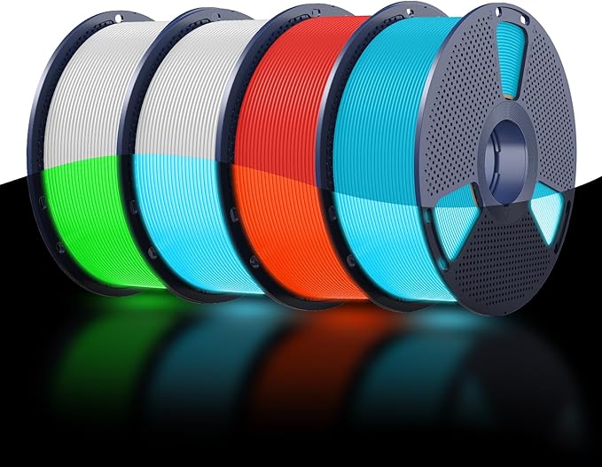 SUNLU PETG Glow in The Dark Filament Bundle, Luminous PETG 3D Printer Filament