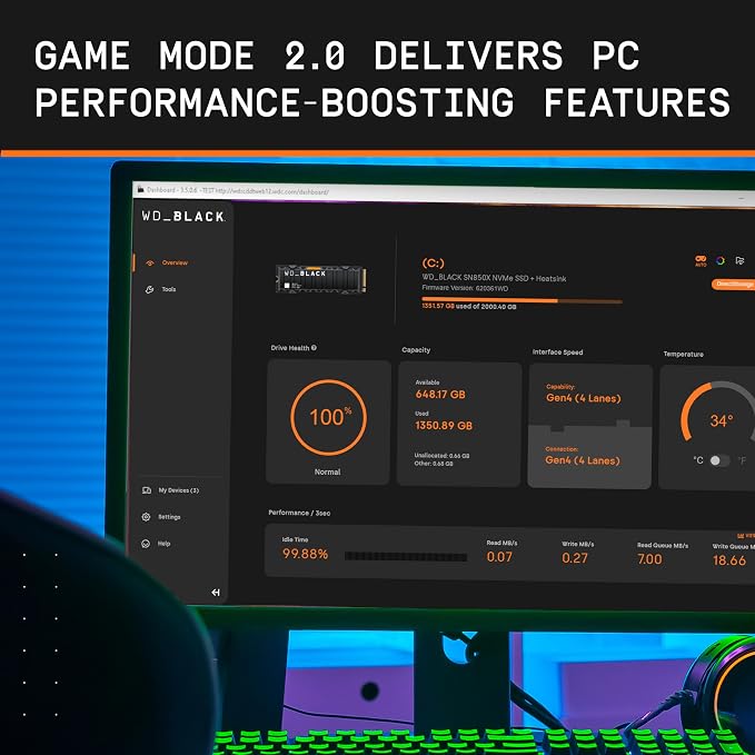 WD_BLACK 1TB SN850X NVMe Internal Gaming SSD Solid State Drive