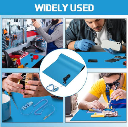 Anti-Static Mat Kits Includes Heat Resistant ESD Mats Anti Static Wrist Straps