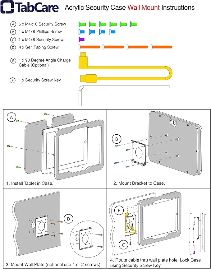 TABcare Anti-Theft Acrylic VESA Enclosure