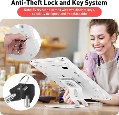 AboveTEK Anti-Theft Tablet Stand – iPad Locking & Security Stand, Countertop &