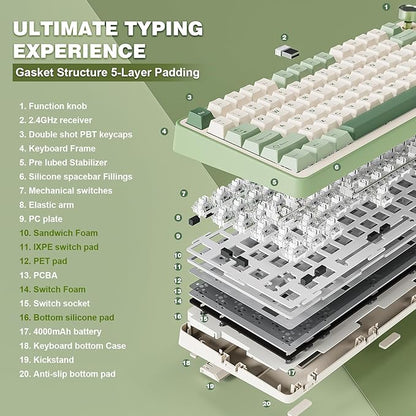 YUNZII B75 PRO Wireless Mechanical Keyboard, 75% Layout