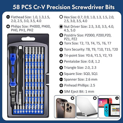 XOOL 62 in 1 Precision Screwdriver Kit, Electronics Repair Tool Kit, Magnetic