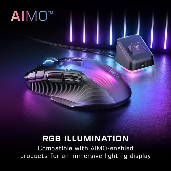 Turtle Beach Kone XP Air Wireless Customizable Ergonomic RGB Gaming Mouse
