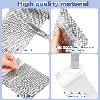 Extra Wide 8 inch x 20 ft Window Screen Tape Mesh Repair Strong Adhesive