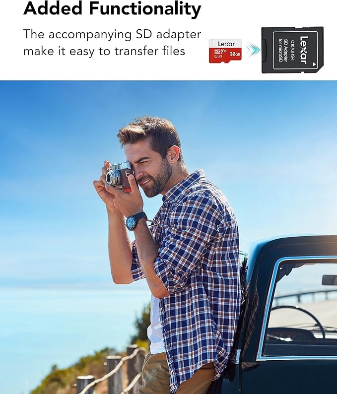 Lexar E-Series 32GB Micro SD Card, microSDHC UHS-I Flash Memory Card