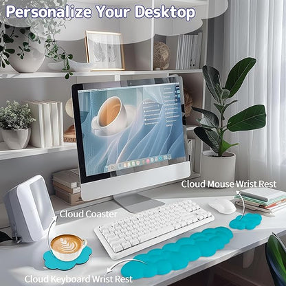 Cloud Wrist Rest Keyboard, Cloud Keyboard Wrist Pad Set