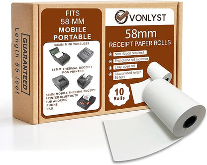Receipt Paper Roll for 58mm Mobile Portable Thermal Printer