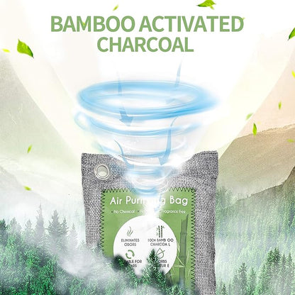 12 Pack Bamboo Air Purifying Bag, Activated Charcoal Bags Odor Absorber