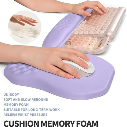 2-in-1 Ergonomic Set, Wave Keyboard Wrist Rest and Massage Slope Mouse Pad
