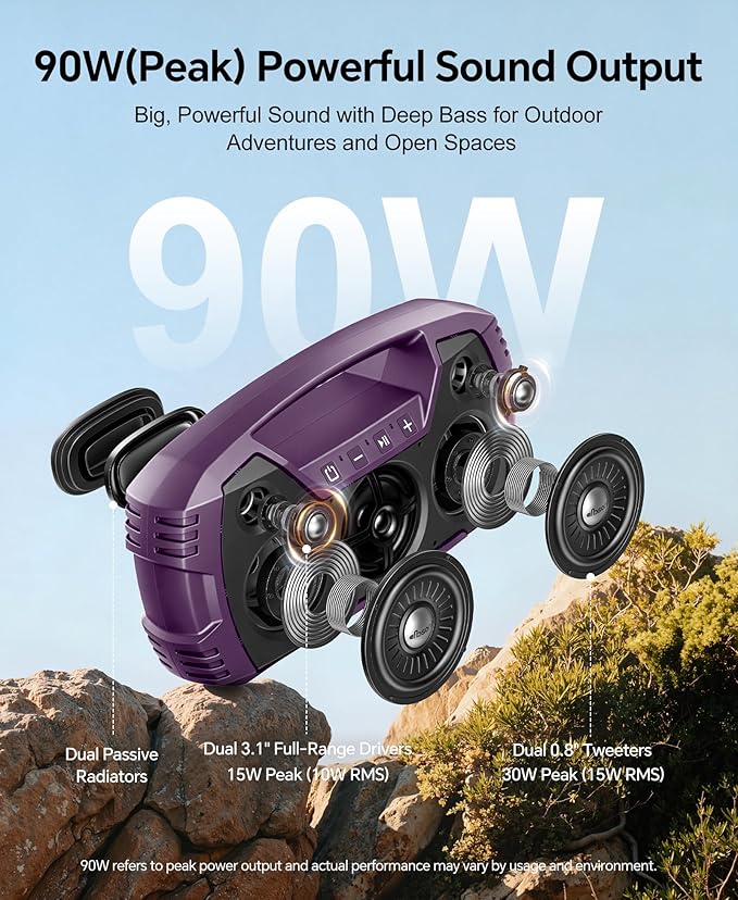 IPX7 Waterproof Outdoor Bluetooth Speaker, 32H Playtime, Floating Design