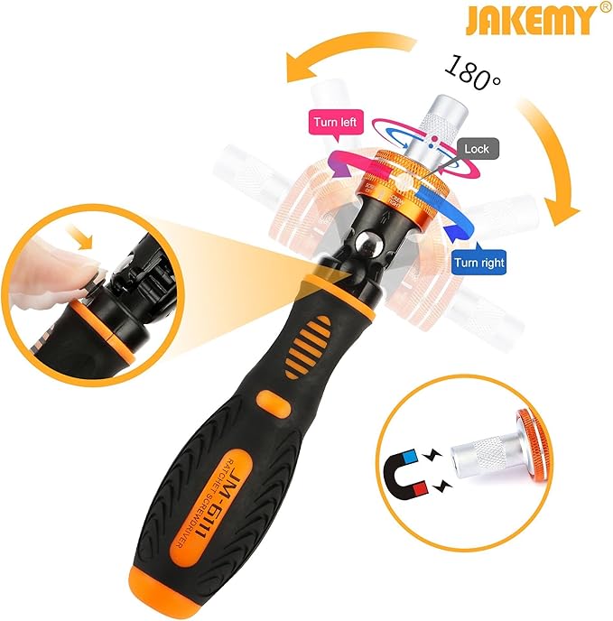 Precision Ratchet Screwdriver Set, JAKEMY 69 in 1 Household Screwdriver Home