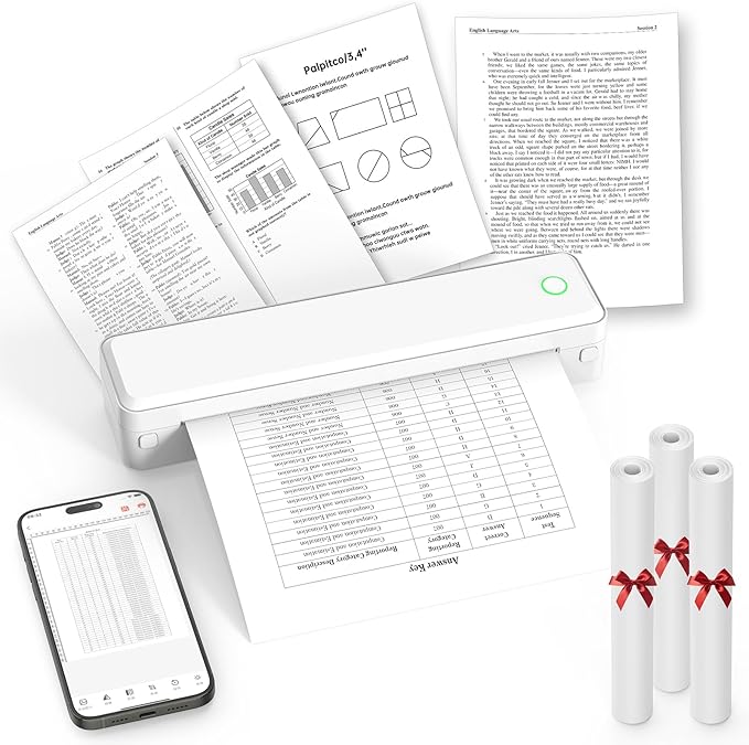 Portable Thermal Printer, Home Use, Office&School – Supports 8.5" x 11" US