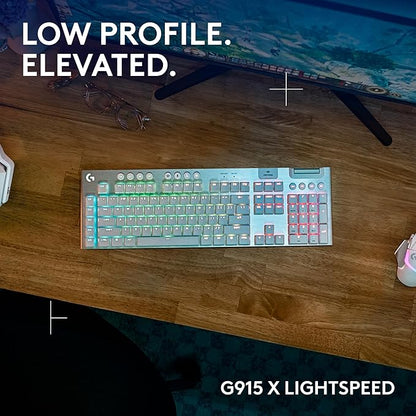 Logitech G915 X Lightspeed Wireless Mechanical Gaming Keyboard, Double-Shot PBT