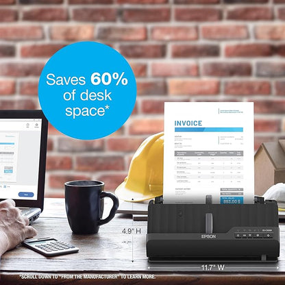 Epson - Workforce ES-C320W - Wireless Compact Desktop Document Scanner -