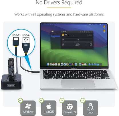 StarTech.com 1:1 M.2 NVMe Drive Duplicator, 90GBpm Standalone M.2 SSD