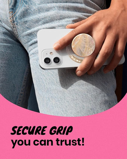 OnTheGrip Cute Natural Seashell Design Round Shape Collapsible Mobile Phone