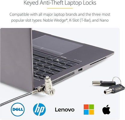 StarTech.com 25-Pack Universal Laptop Lock 6.6ft, Keyed Alike Security Cable