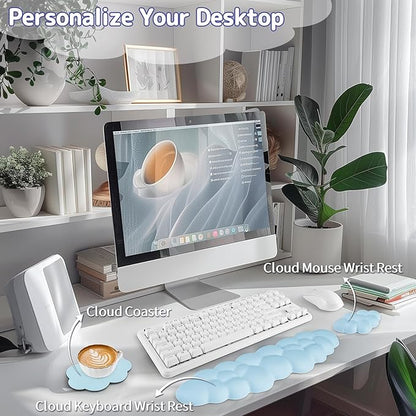 Cloud Wrist Rest Keyboard, Cloud Keyboard Wrist Pad Set