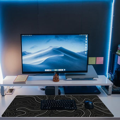 Desk Mat, Topographic Contour Large Gaming Mouse Pad