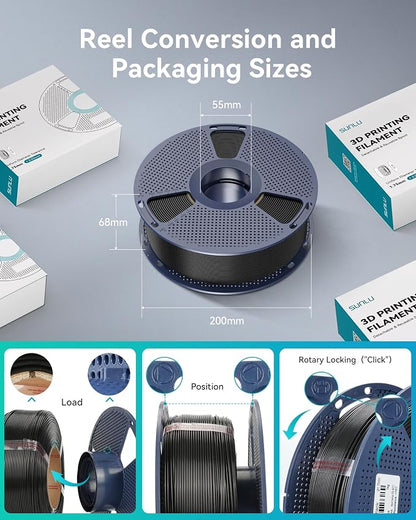 SUNLU PETG Filament 1.75mm 4KG Bundle, Less Stringing and Good Layer Adhesion