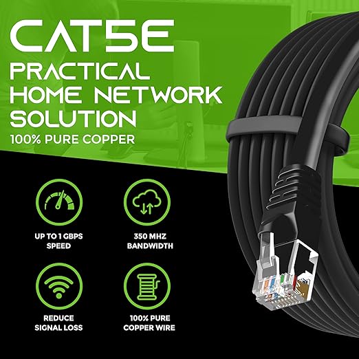 GEARIT 24-Pack, Cat5e Ethernet Patch Cable 1 Foot