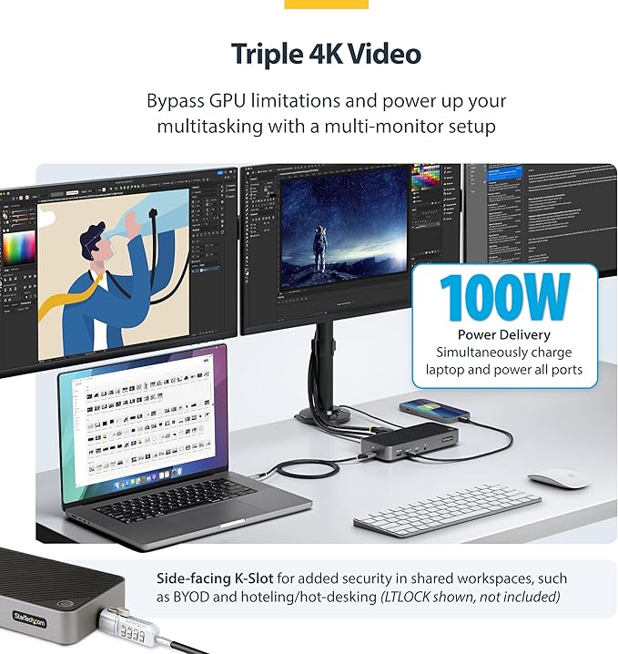 StarTech.com USB-C Triple Monitor Docking Station