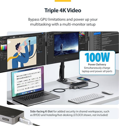 StarTech.com USB-C Triple Monitor Docking Station