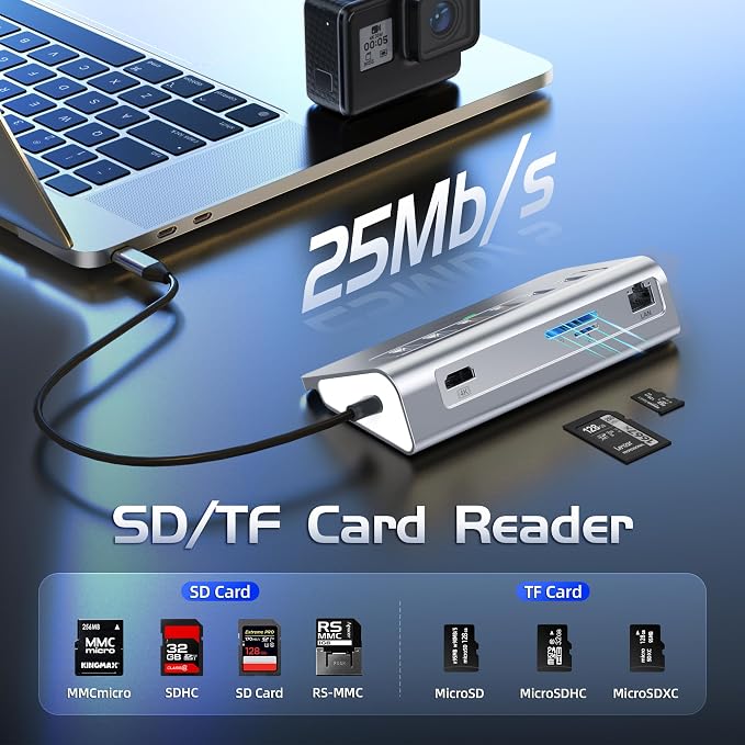 USB C Hub Ethernet, 10Gbps USB Docking Station 10-in-1