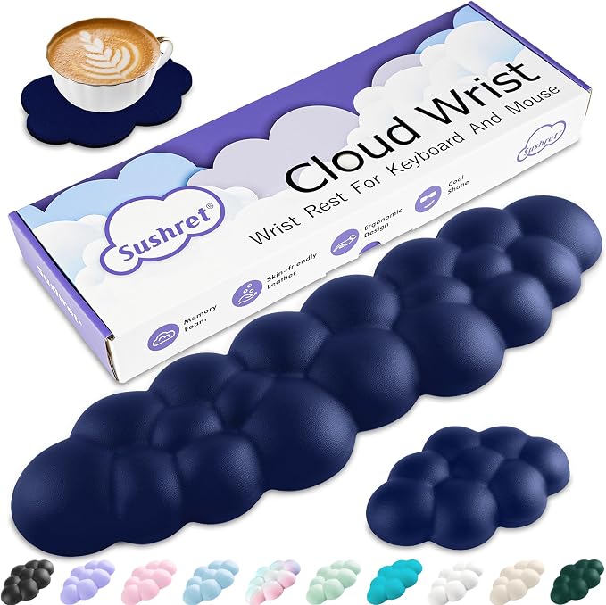 Cloud Wrist Rest Keyboard, Cloud Keyboard Wrist Pad Set