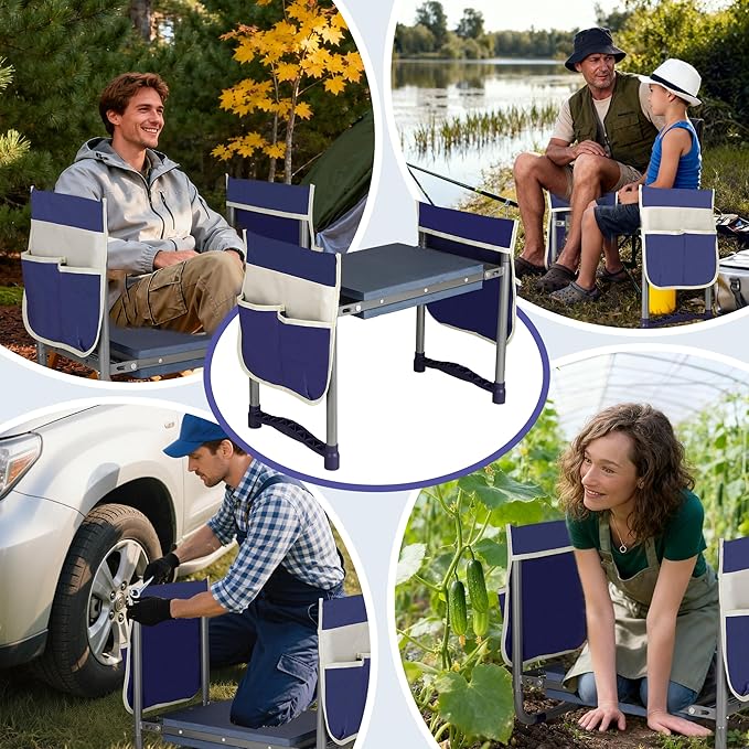 Luvenia Garden Kneeler and Seat,Foldable Garden Stool 10.8" Wider Heavy Duty 2-in-1 Kneeling Pad,Bench Kneeler and Seat Gardening Gifts for Women,Men,Seniors,Grandparents