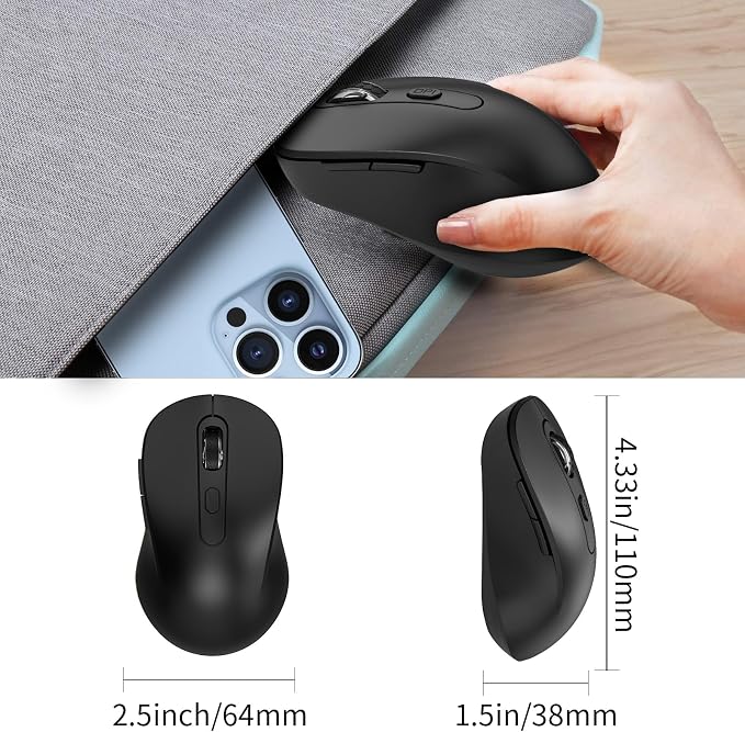 Wireless Mouse for Laptop, Chromebook, Silent Wireless Mouse