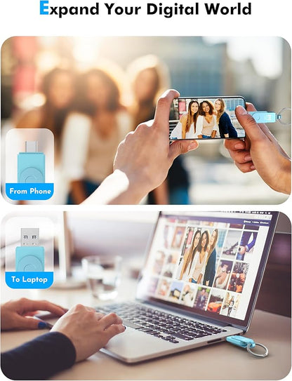 MOSDART 128GB USB3.1 Fast Speed C and A Dual Flash Drive, exFAT Memory Stick