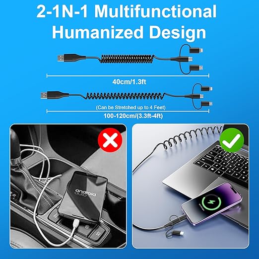 Coiled Multi Charging Cable
