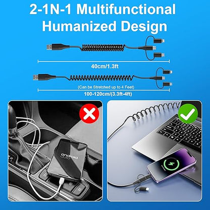 Coiled Multi Charging Cable