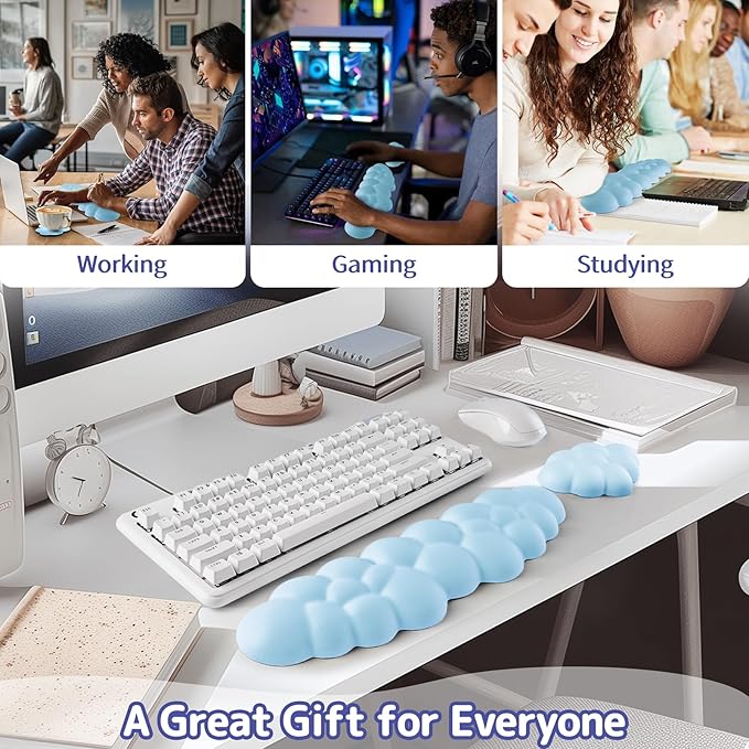 Cloud Wrist Rest Keyboard, Cloud Keyboard Wrist Pad Set