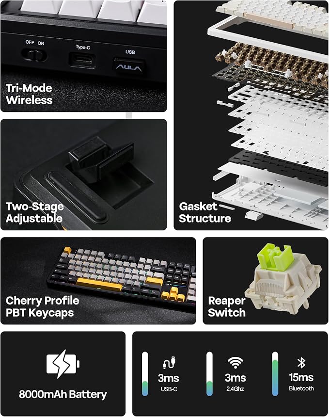 EPOMAKER X Aula F108 PRO Wireless Gaming Keyboard