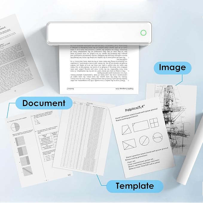Portable Thermal Printer, Home Use, Office&School – Supports 8.5" x 11" US