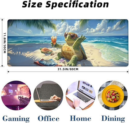 Turtle Gaming Mouse Pad Extended Desk Computer Keyboard Laptop Mouse Pads