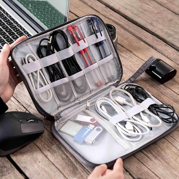 SELLYFELLY Travel Electronics Organizer Portable Cable Organizer Bag